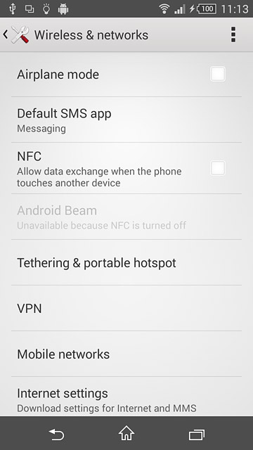 Press Mobile networks.