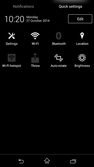 Slide two fingers down the display starting from the top edge of your phone.Press Settings.