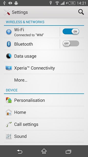 Press Data usage.