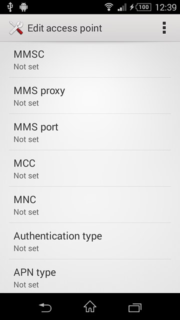 Press Authentication type.