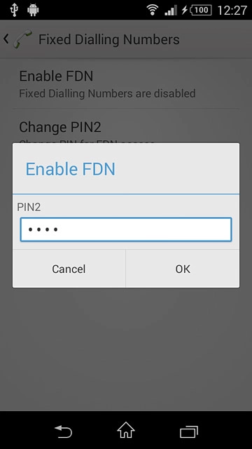 Key in your PIN2 and press OK.
