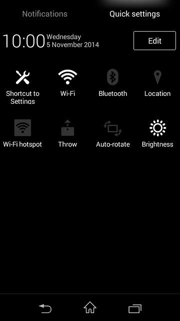 Slide two fingers down the display starting from the top edge of your phone.Press Shortcut to Settings.