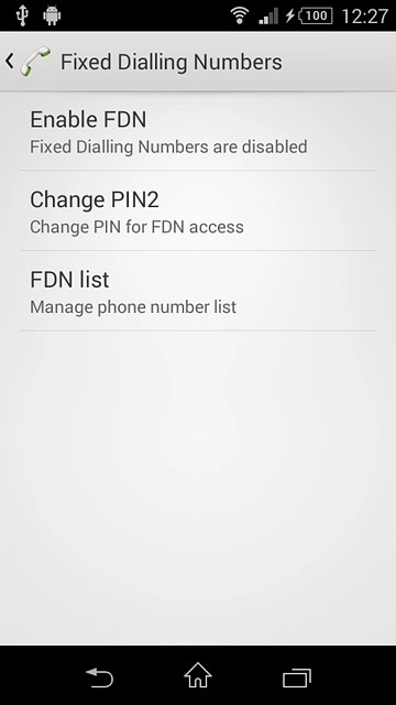Press Enable FDN or Disable FDN (depending on the current setting).