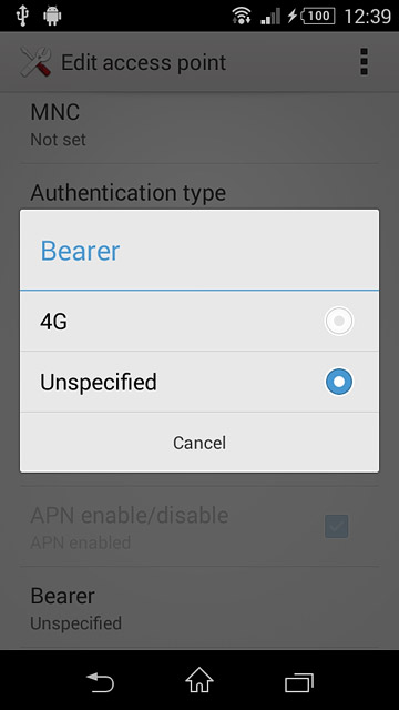 Press Unspecified.