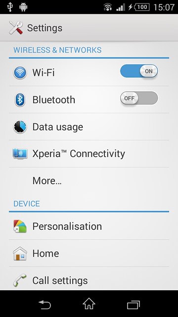 Press Data usage.