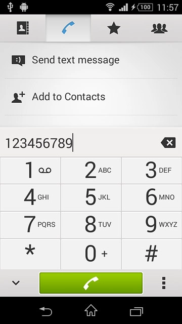 Key in the required number and press the connect icon.