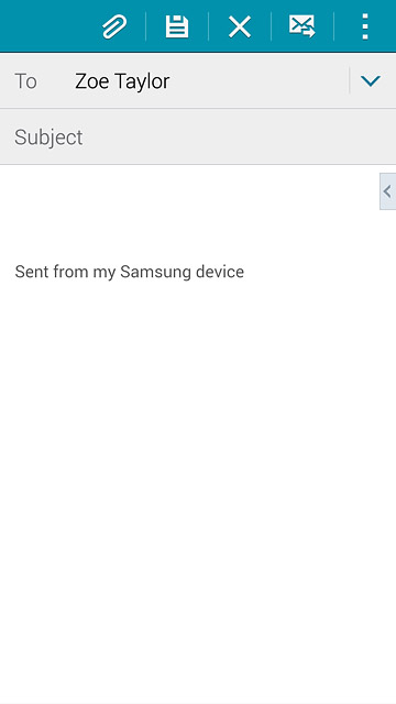 Press Subject and key in a subject for the email message.