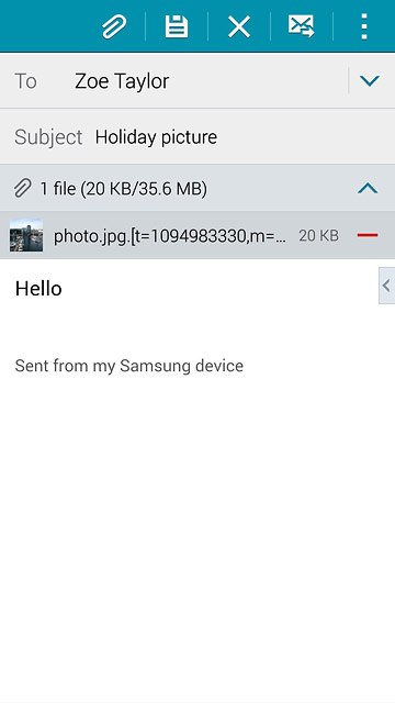 Press the send icon when you've finished your email message.