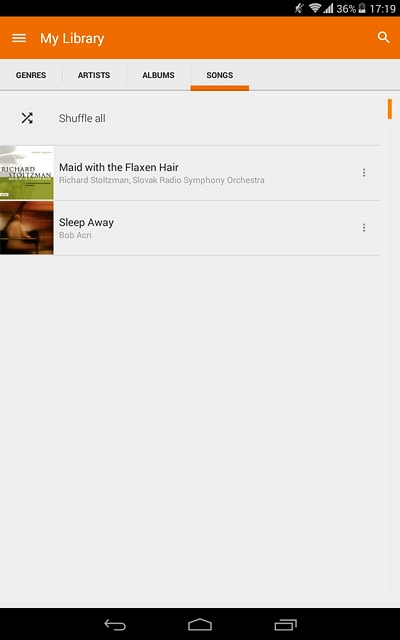 Press the menu icon next to the required audio file.
