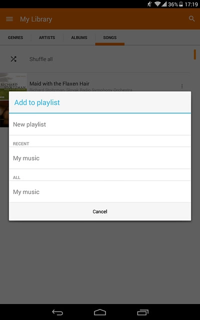 Press the required playlist.