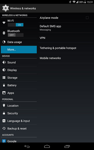 Press Mobile networks.