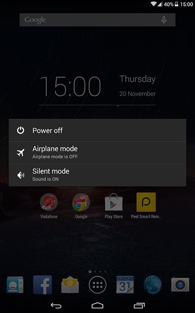 Press Silent mode.Depending on the current setting, silent mode is turned on or off.