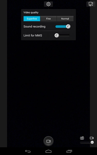 Press the required setting below 
