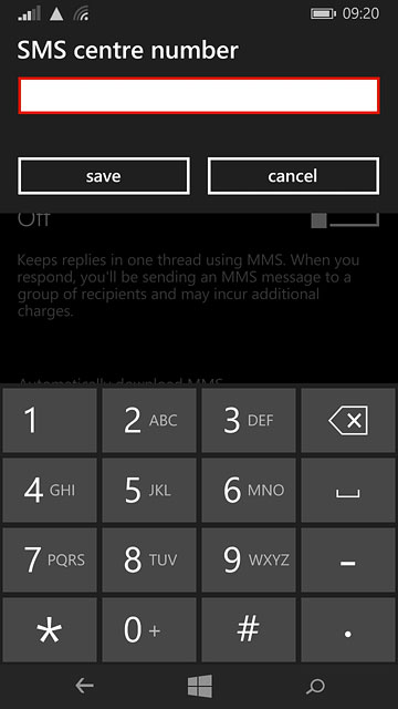 Key in +35387699989 and press save.