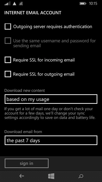 Press Require SSL for incoming email and Require SSL for outgoing email until the function is turned off.