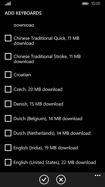 Press the required language to add it.