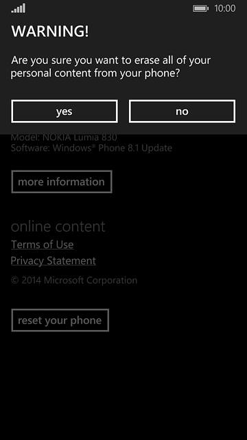 Press yes to confirm.Wait a moment while the factory default settings are restored.Follow the instructions on the display to set up your phone and prepare it for use.