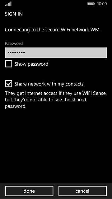 Follow the instructions on the display to key in security settings, if required, and press done.