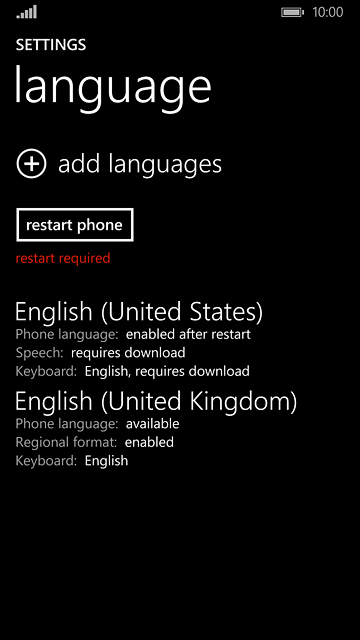 Press restart phone.Wait a moment while your phone is restarted.