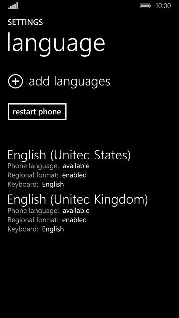 If the language isn't displayed on the list of languages:Press and hold the required language until a pop-up menu is displayed.