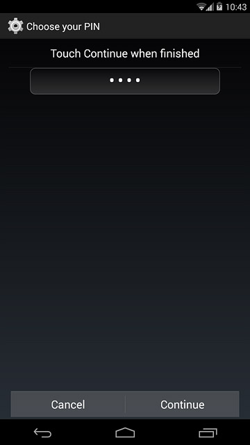 Key in the required phone lock code and press Continue.