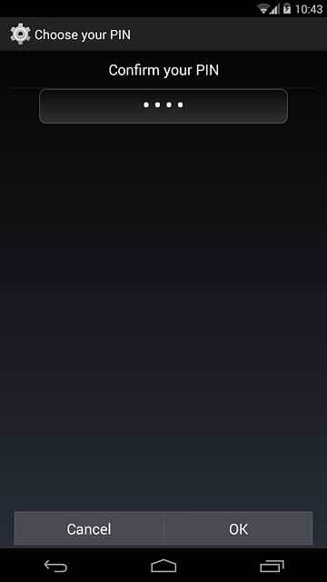 Key in the phone lock code again and press OK.