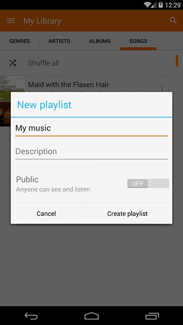 Press Create playlist.