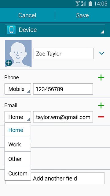 Press the required email type.