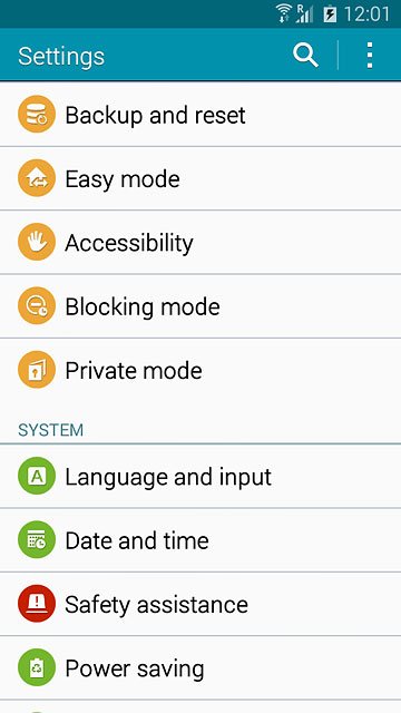 Press Backup and reset.