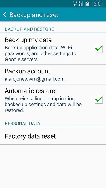 Press Factory data reset.