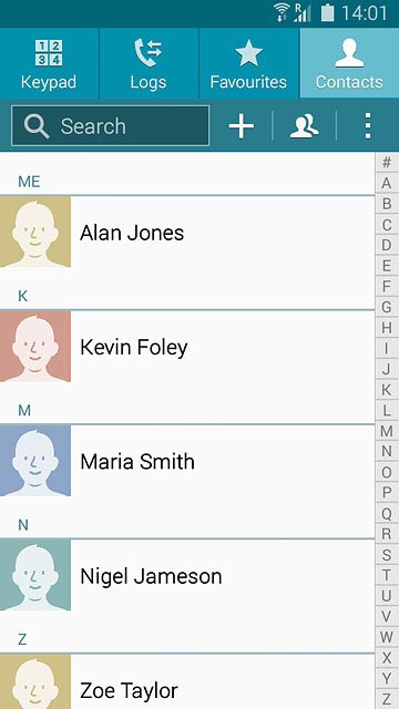 Press the new contact icon.