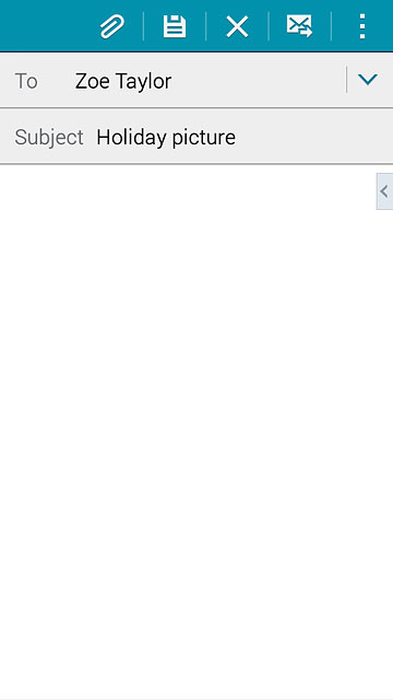 Press the text input field.Write the text for your email message.