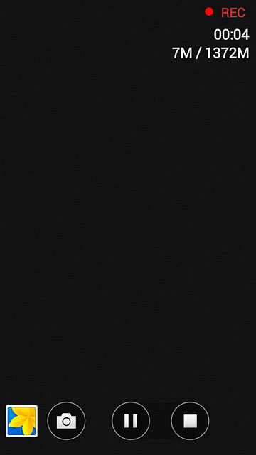 Press the stop icon to stop recording.The video clip is automatically saved.