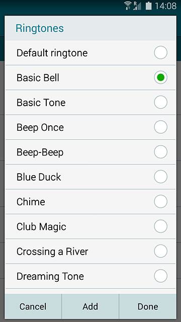 Once you've found a ring tone you like, press Done.
