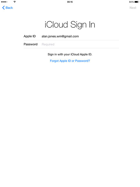 Press Password and key in the password for your Apple ID.