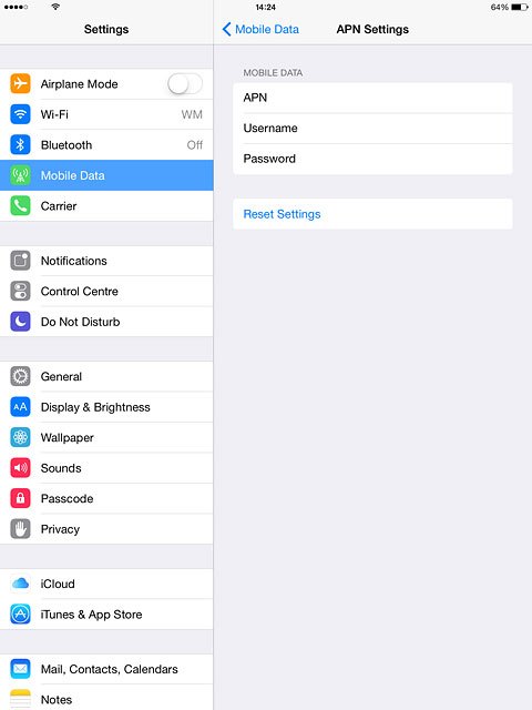 Press Mobile Data.