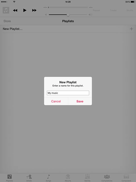 Key in a name for the playlist and press Save.