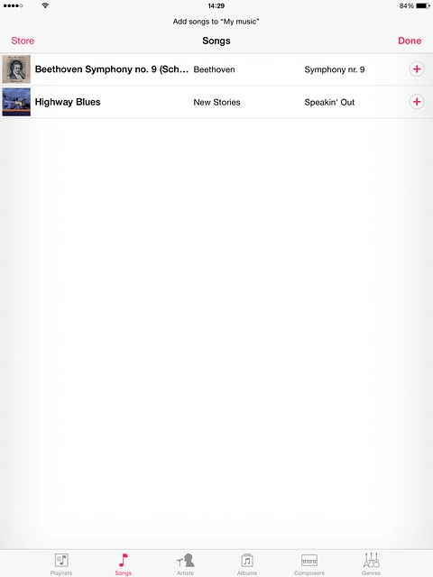 Go to the required audio file.Press the required audio files to select them.