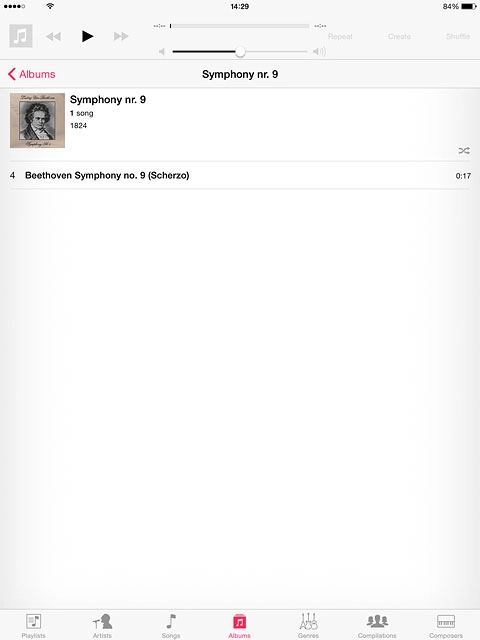 Press the required audio file.