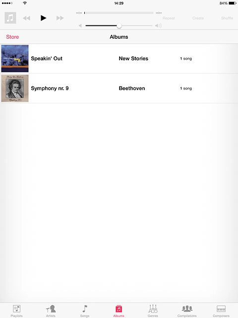 Press the required category.Go to the required audio file or playlist.