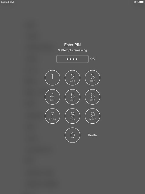 Key in your PIN and press OK.If your tablet rejects the SIM:Contact your distributor or service provider where you bought your tablet.