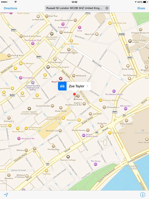 Press the start navigation icon.