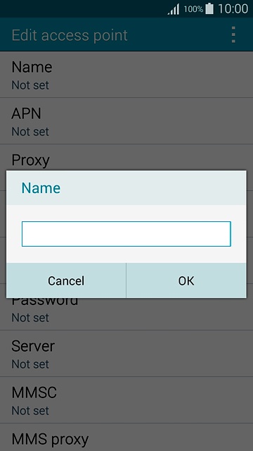 Key in Vodafone Internet and press OK.