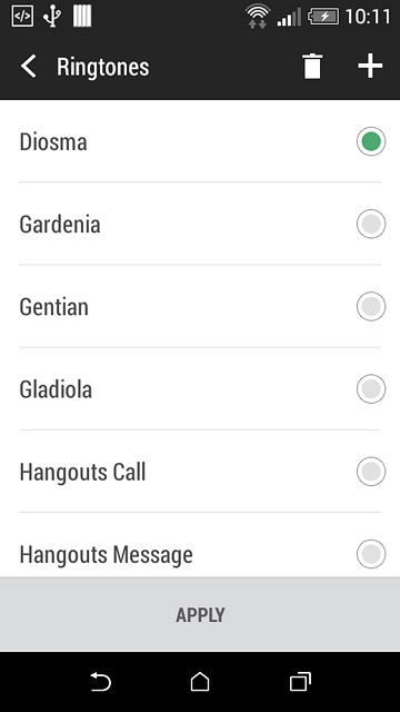Press the different ring tones to listen to them.