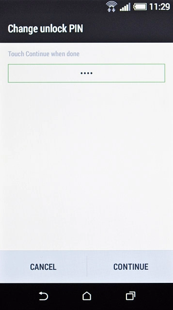 Key in the required phone lock code and press CONTINUE.