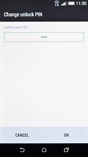 Key in the phone lock code again and press OK.