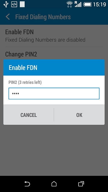 Key in your PIN2 and press OK.
