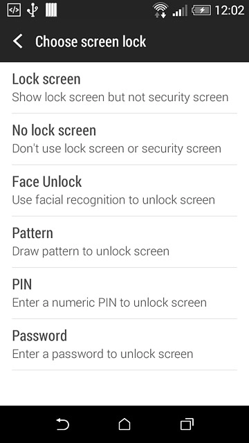 Press No lock screen.