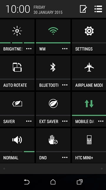Slide two fingers down the display starting from the top edge of your phone.Press SETTINGS.