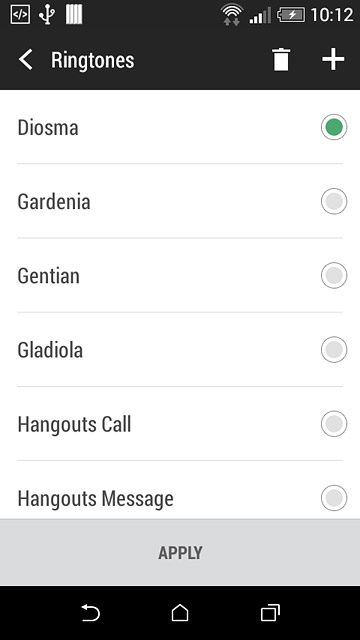 Once you've found a ring tone you like, press APPLY.